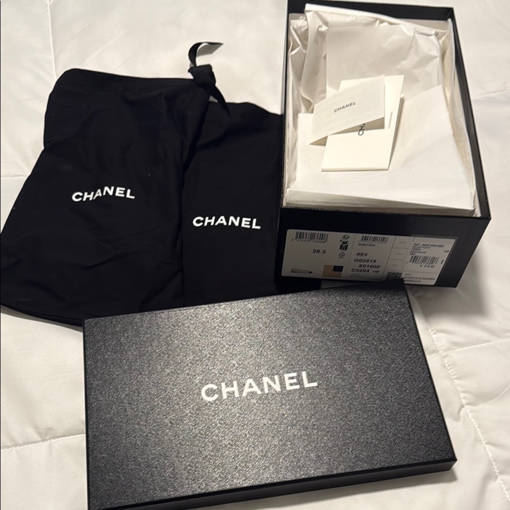 Chanel Black Shoe Box with Dust Bags